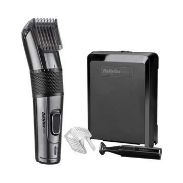 BaByliss E978E Carbon Titanium vezeték / vezeték nélküli hajvágó + trimmer, fémes-sötétszürke