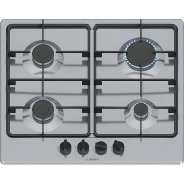 Bosch PGP6B5K60 inox beépíthető gáz főzőzóna:4 beépíthető méret: 582cm főzőlap