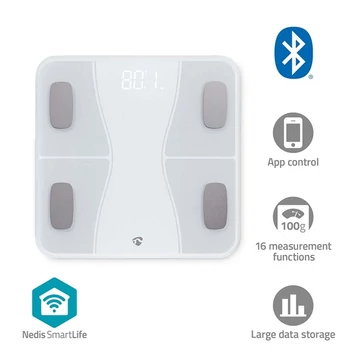NEDIS bthps11wt bluetooth® okosmérleg