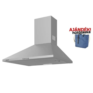 CATA Omega 600 Inox X/M falra szerelhető, kürtős páraelszívó 60 cm széles, inox + hűtőtáska