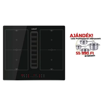 CATA - IAS-6024 FLOW-IN indukciós főzőlap beépített elszívóval + CATA Edényszett PROFESSIONAL