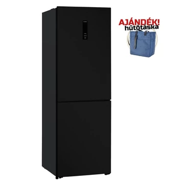 DAVOLINE CBNF-357 BL ΝΕ NO FROST 323 literes alulfagyasztós NoFrost rendszerű hűtőszekrény fekete színben