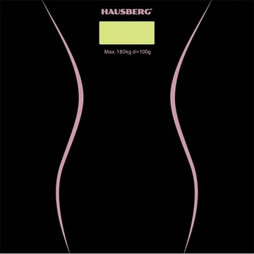 Hausberg HB-6003NG üveg fürdőszobai mérleg fekete