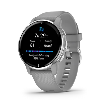 GARMIN venu 2 plus, gps, powder gray + passivated, ww/emea/anz