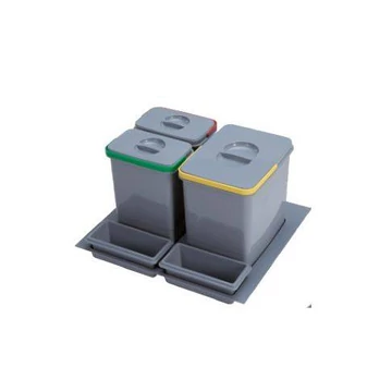 EKOTECH - Beépíthető hulladékgyűjtő PRACTIKO 600 - 1x12 liter+2x5 liter + 2 tartó