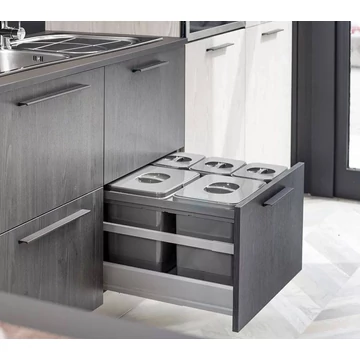 EKOTECH - Beépíthető hulladékgyűjtő JAZZ 60 - 2x15 liter+3x7 liter