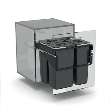 EKOTECH - Beépíthető hulladékgyűjtő FRONT 60 - 1x7 liter+3x26 liter