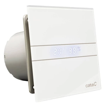 Cata E-100GTH ventilátor üveg előlappal, utószellőztető és páraérzékelő funkcióval, fehér