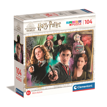 Clementoni 104 db-os SuperColor puzzle négyzet alakú dobozban - Harry Potter (Hermione, Harry, Ron)