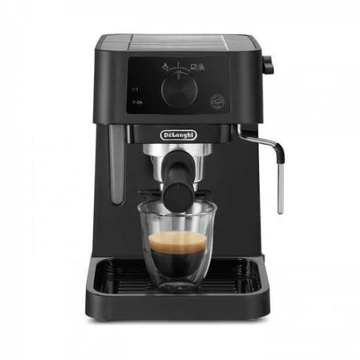 Delonghi EC235.BK 15 bar-os eszpresszó kávéfőző egy választógomb a be- és kikapcsoláshoz és az eszpresszó és cappuccino elkészítéséhez