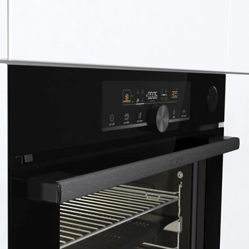 Gorenje BPSA6747A08BG beépíthető multifunkciós sütő 3 év garanciával pirolitikus tisztítás, lassú ajtózáródás, gőzfunkció
