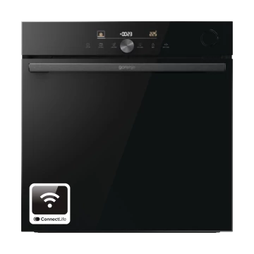 Gorenje BSA6747DGWI beépíthető multifunkciós sütő gőzfunkciókkal, érintő kijelzővel, katalitikus hátsó fal, lassú ajtózáródás, lecsapodás nélküli ajtónyitás, teleszkópos sütősínnel két szinten