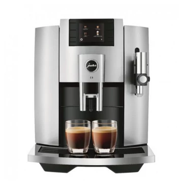 Jura E8 Platin automata kávéfőző ezüst színben 17 különféle kávéital elkészítéséhaz
