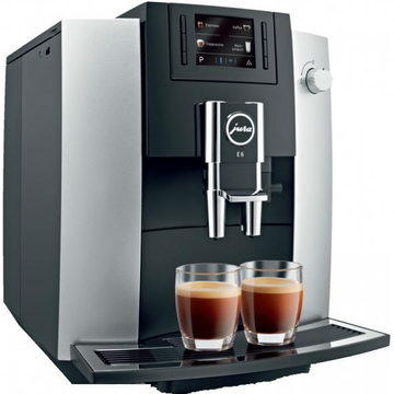 Jura E6 Platin fekete-ezüst 15 bar-os automata kávéfőző 3 év garanciával