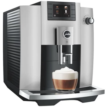 JURA E6 Platin (EC) automata kávéfő ezüst színben 15 bar-os nyomással, WIFI kapcsolattal