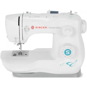 Singer 3342 FASHIONMATE varrógép 32 öltésminta, Állítható öltéshosszúság és öltésszélesség, 1 lépésés automata gomblyukvarrás, Automatikus tűbefűzés, Egyszerűsített orsóbehelyezés, Lepattintható varrótalpak, Visszavarró funkció, Szabadkar, Tartozékcsomag,