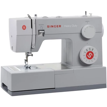 Singer 4411 HEAVYDUTY varrógép 11 öltésminta, Kiemelten gyors varrási sebesség, akár 1100 öltés percenként, Nagy teherbírású fém váz, Top-Drop vízszintes orsótok, 4 lépéses gomblyukvarrás, Állítható öltéshosszúság, Állítható öltésszélesség, Állítható talp