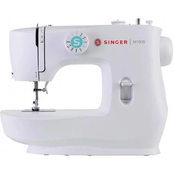 Singer M 1505 egyszerű, otthoni varrógép 5 öltésmintával, vastagabb anyagokhoz, farmerekhez.
