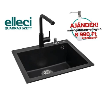 ELLECI QUADRA 105 G40 mosogatótálca + Shell Plus C02 G40 csaptelep