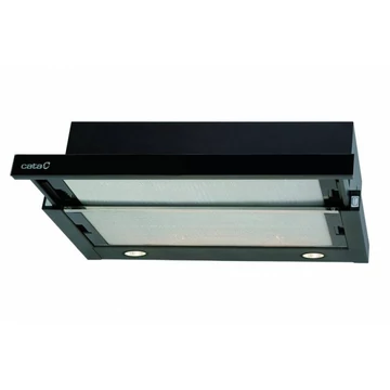 Cata TF-2003/60 LED BLACK GLASS 60 cm széles teleszkópos páraelszívó, légszállítás 600/390 m3/h