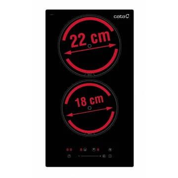 CATA ISB-3102 BK/A 2 zónás beépíthető domino indukciós főzőlap 9 fokozatos Booster funkcióval
