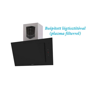 CATA Renova Pure Air VNV90 XGBK döntött páraelszívó fekete üveg kivitel érintővezérlés, légszállítás 1400/842 m3/h