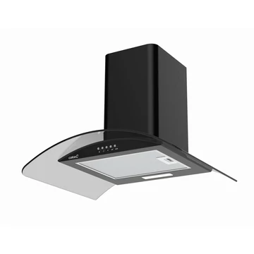 Cata CK-6000 BK 85 cm széles fali páraelszívó, hajlított üveg forma, légszállítás  470/440 m3/h