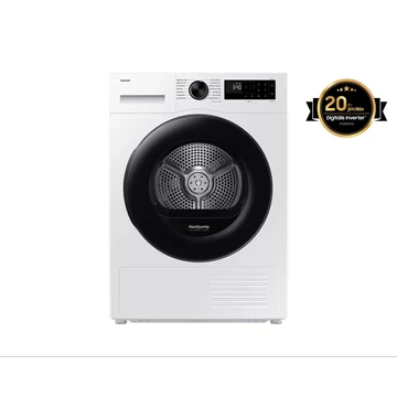 Samsung DV90DG52A0AELE Szárítógép hőszivattyús technológiával 9 kg, Fehér