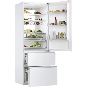 Haier HTW7720DNGW 483 liters 70 cm széles 3 ajtós alulfagyasztós hűtőszekrény NoFrost hűtési rendszerrel