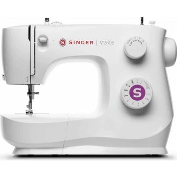 Singer M 2505 háztartási varrógép 10 öltési programmal, egyszerű tűbefűzéssel, 4 lépéses gomblyukvarrással
