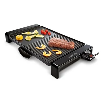 A Sencor SBG 106BK egy elektromos asztali grill, amely ideális akár otthon a balkonon vagy akár a kertben való sütésre.