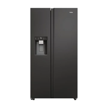 Haier HSW79F18DIPT 601 literes Nofrost rendszerű Side by Side amerikai hűtőszekrény fekete színben hOn applikációval vezérelhető