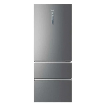 Haier A3FE743CPJ 450 literes 3 ajtós alulfagyasztós hűtőszekrény NoFrost hűtési rendszerrel inox színben 