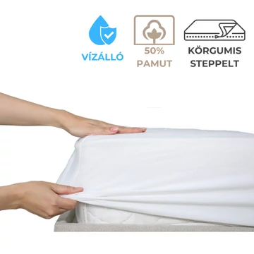 MATRACVÉDŐ vízhatlan steppelt körgumis 90x200 cm