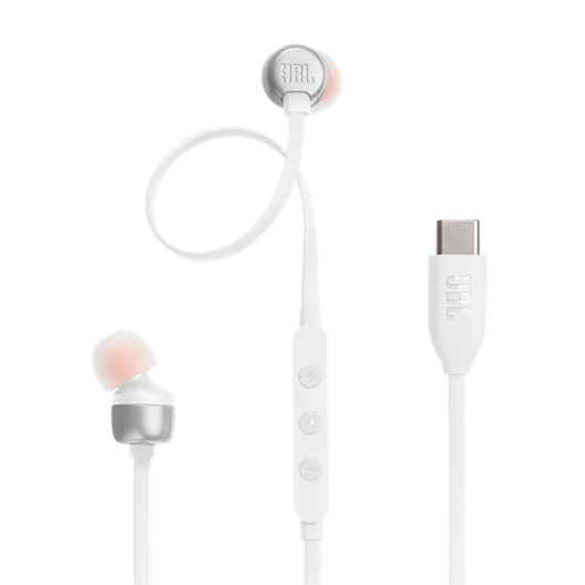 JBL T 310 C WHT vezetékes USB C mikrofonos fehér fülhallgató