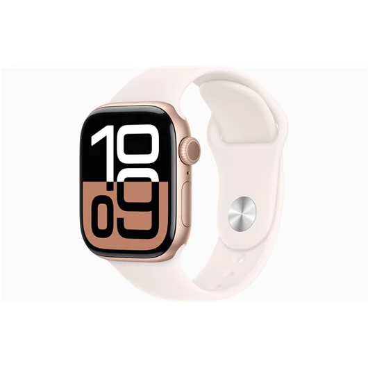 Apple Watch S10 GPS (42mm) rozéarany alumínium tok, lágy rózsaszín sportszíj (S / M) okosóra