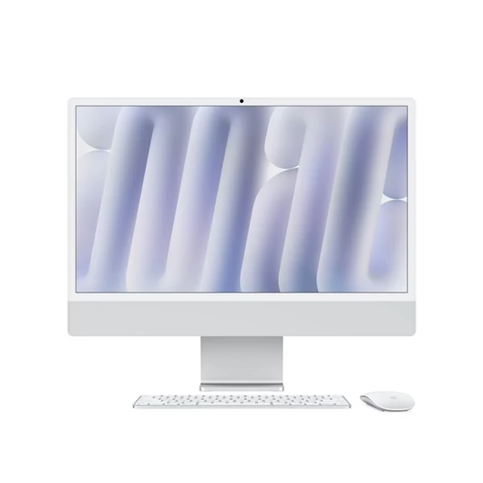 Apple iMac 24"4,5K Retina / M4 chip 8 magos CPU és GPU / 16GB / 256GB SSD / ezüst All-in-One asztali számítógép