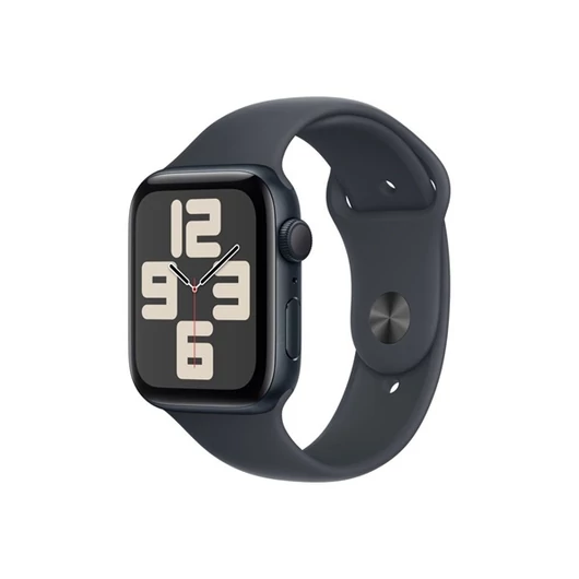 Apple Watch SE2 v3 GPS (44mm) éjfekete alumínium tok, éjfekete sportszíj (S / M) okosóra