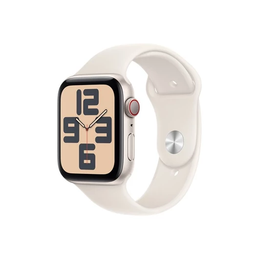 Apple Watch SE2 v3 Cellular (44mm) csillagfény alumínium tok, csillagfény sportszíj (M / L) okosóra