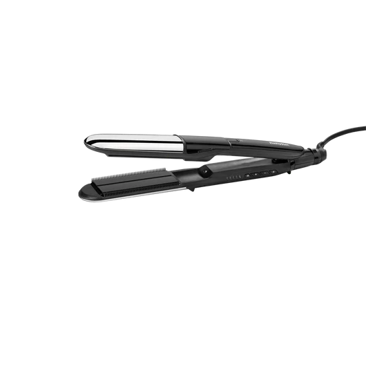 BaByliss ST496E Steam Shine Styler gőzölős hajvasaló és göndörítő, fekete-ezüst