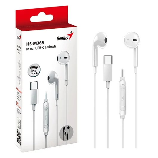 Genius HS-M365 USB-C vezetékes fehér mikrofonos fülhallgató