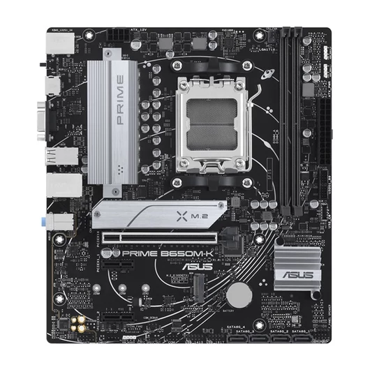 Asus Alaplap - AMD PRIME B650M-K AM5 (B650, ATX, 2xDDR5 7800 + MHz, 4xSATA3, 2x M.2, HDMI + VGA)