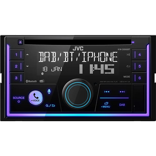 JVC KW-DB95BT 2DIN Bluetooth / USB / AUX autóhifi fejegység