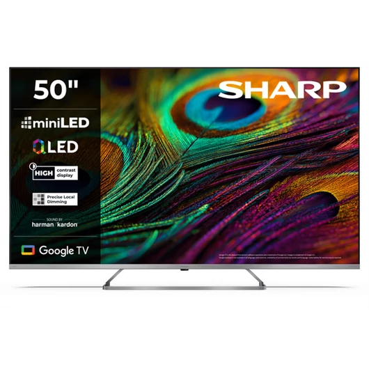 SHARP 50JP7265E 126cm-es 4K Ultra HD QLED MiniLED Google TV Harman Kardon hangszórókkal