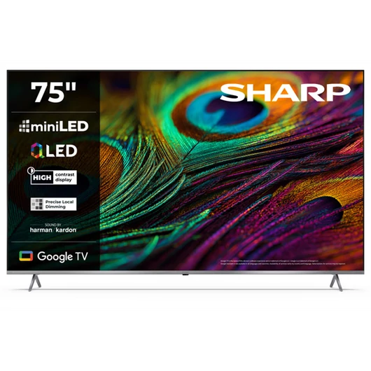 SHARP 75JP7265E 189cm-es 4K Ultra HD QLED MiniLED Google TV Harman Kardon hangszórókkal