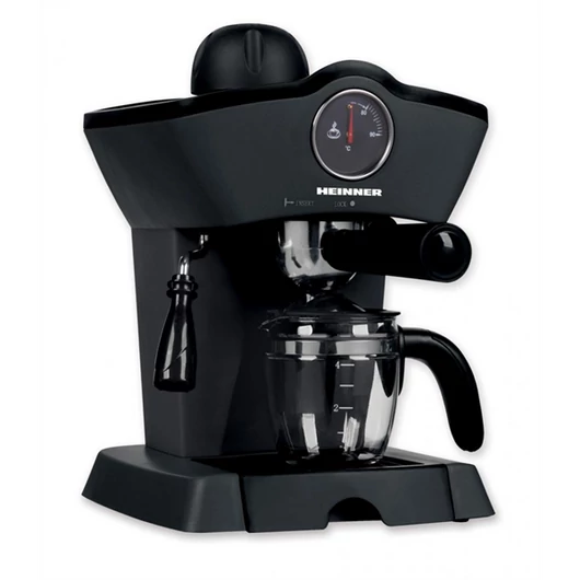 HEINNER HEM-200BK 2 személyes Karos eszpresszó kávéfőző, víztartály: 250ml, 3.5 bar, 800W, Fekete