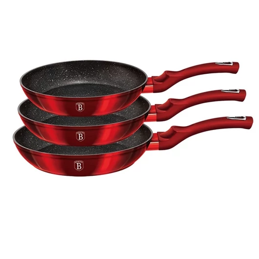 Berlinger Haus BH / 1288NF Metallic Line Burgundy Edition 3 részes serpenyő szett