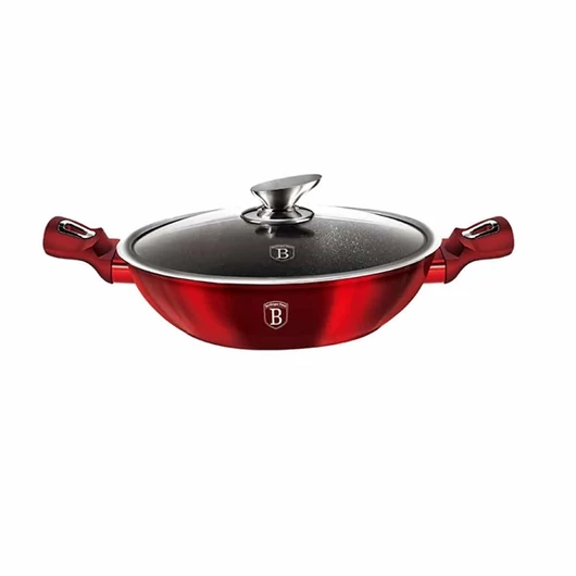 Berlinger Haus BH / 7110 Metallic Line Burgundy Edition 30 cm fedővel, wok