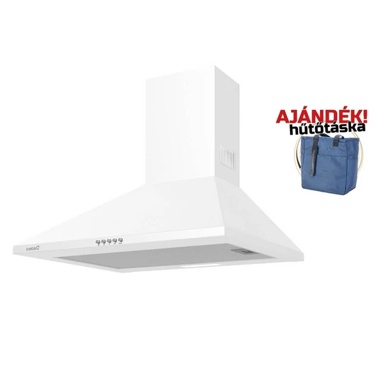 CATA Omega 600 Fehér WH/L LED kürtős páraelszívó 60 cm széles  + hűtőtáska
