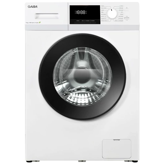 Gaba GTW-914A 9 kg-os elöltöltős mosógép 1400 fordulatos centrifugával